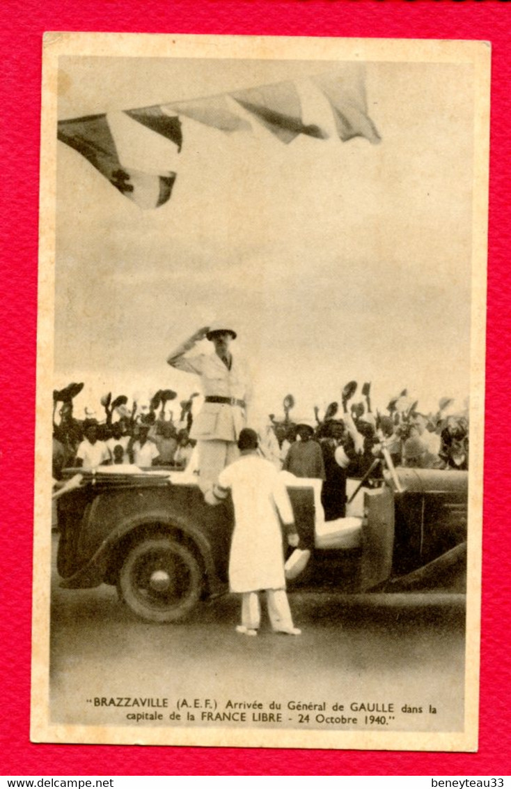 CPA (Réf : FF 248)  (AFRIQUE -CONGO) BRAZZAVILLE Arrivée Du Général De GAULLE (animée) - Gabon