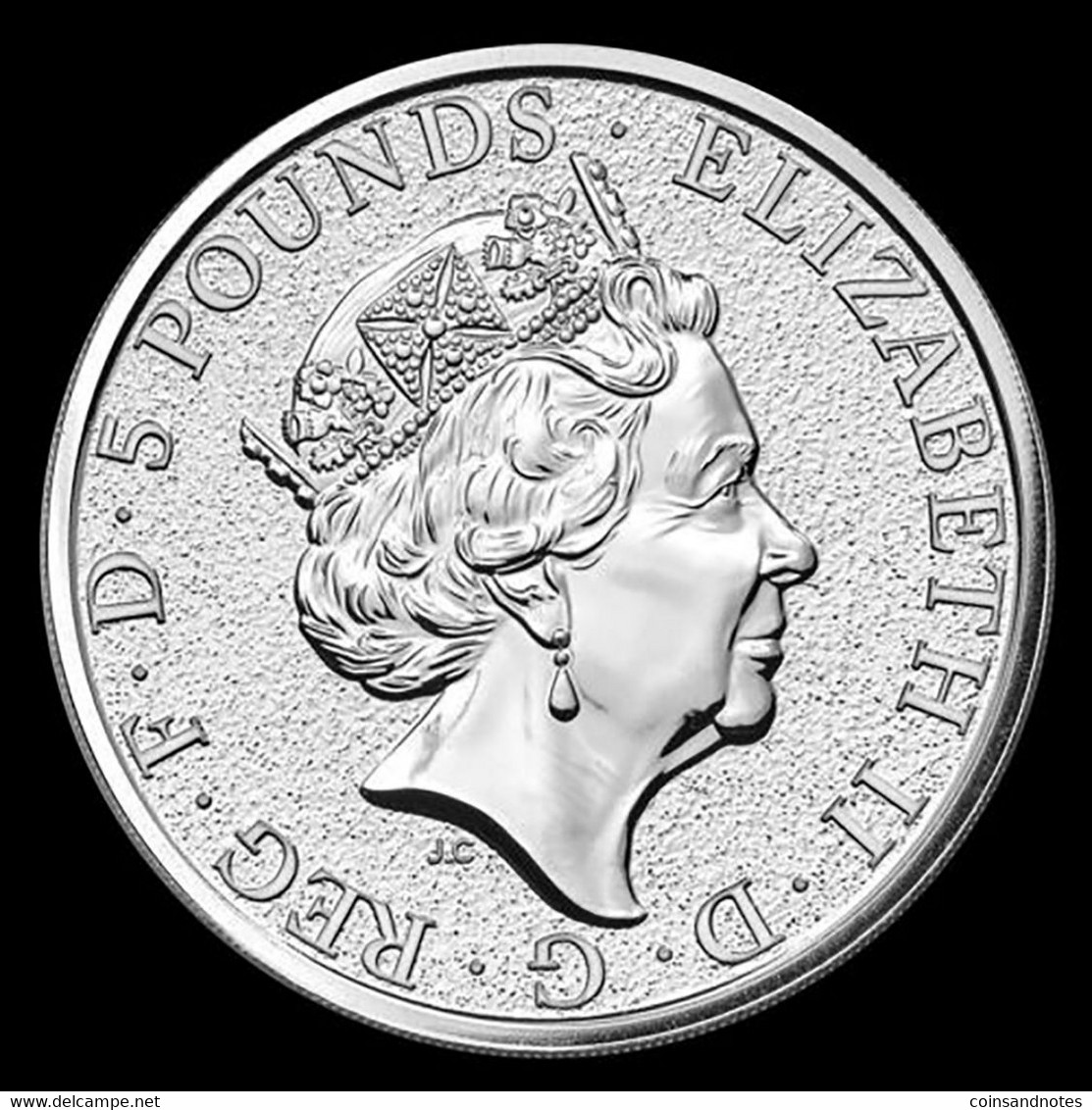 2017 - £5 - 2 Oz Silver - Queen's Beasts Red Dragon Of Wales - BU - Collections