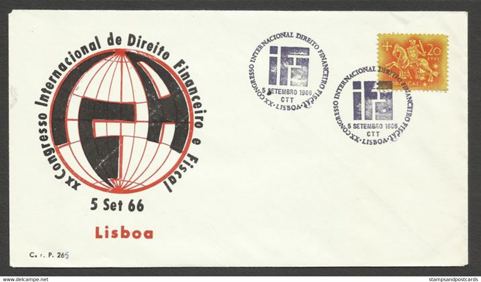 Portugal Cachet Commémoratif  Congrès Droit Fiscal Et Financier Lisbonne 1966 Event Pmk Congress Financial And Tax Law - Flammes & Oblitérations