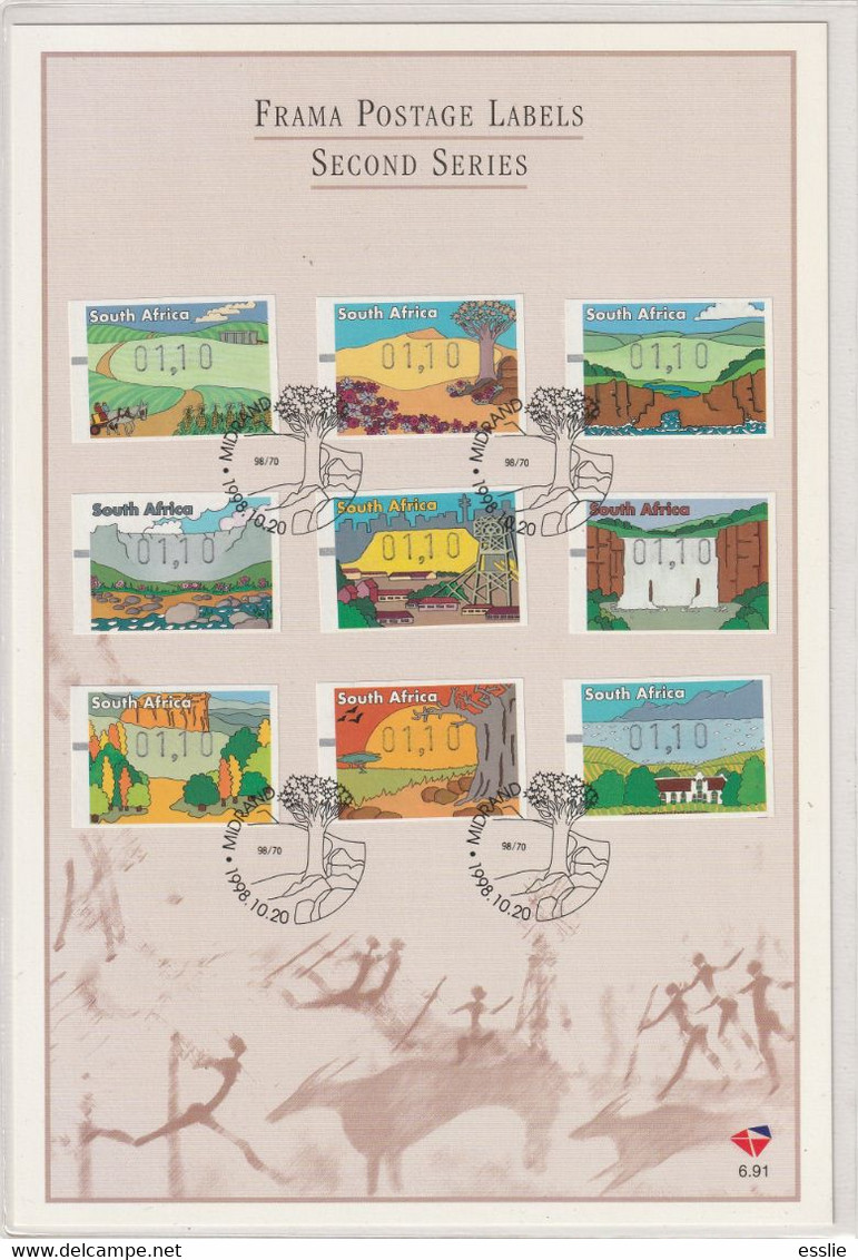 South Africa RSA - 1998 - FRAMA Machine Labels Second Series 9 Provinces On FDC - Lettres & Documents