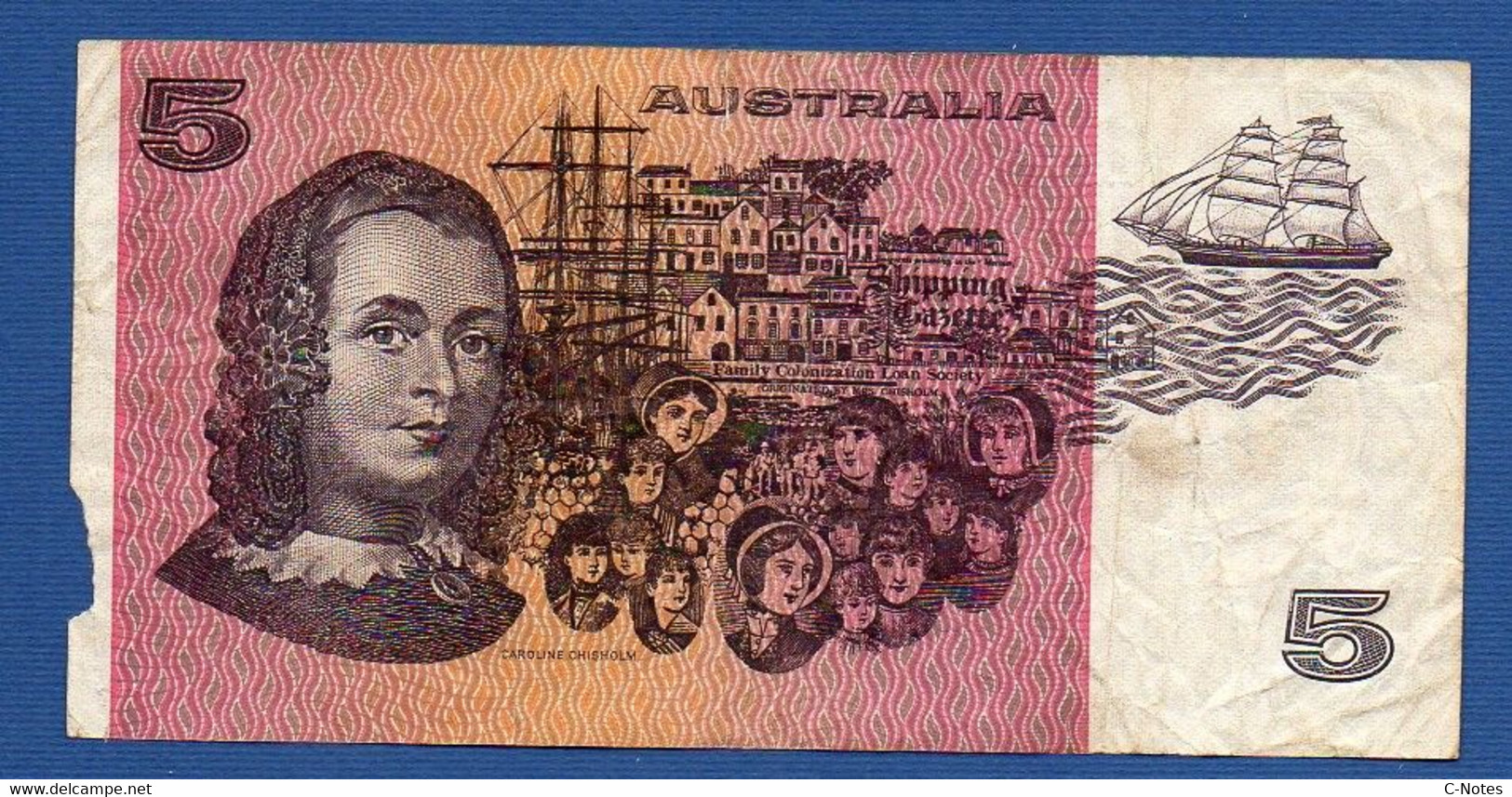 AUSTRALIA - P.44b – 5 Dollars (1974-1991), Circulated, Serie NTX 220478 - 1974-94 Australia Reserve Bank (papier)