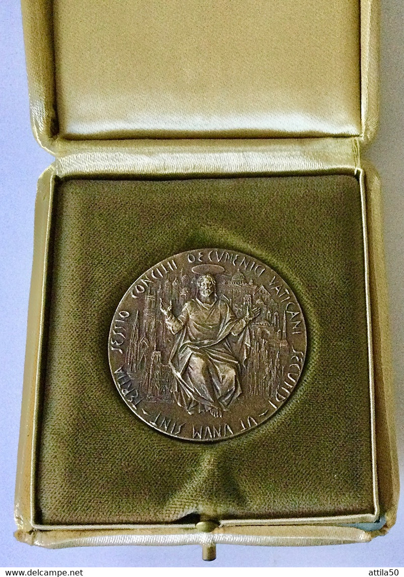 Vaticano-Pope Paulus VI Bronze Medal - Terza Sessione Concilio- Papa Paolo VI- - Monarquía / Nobleza