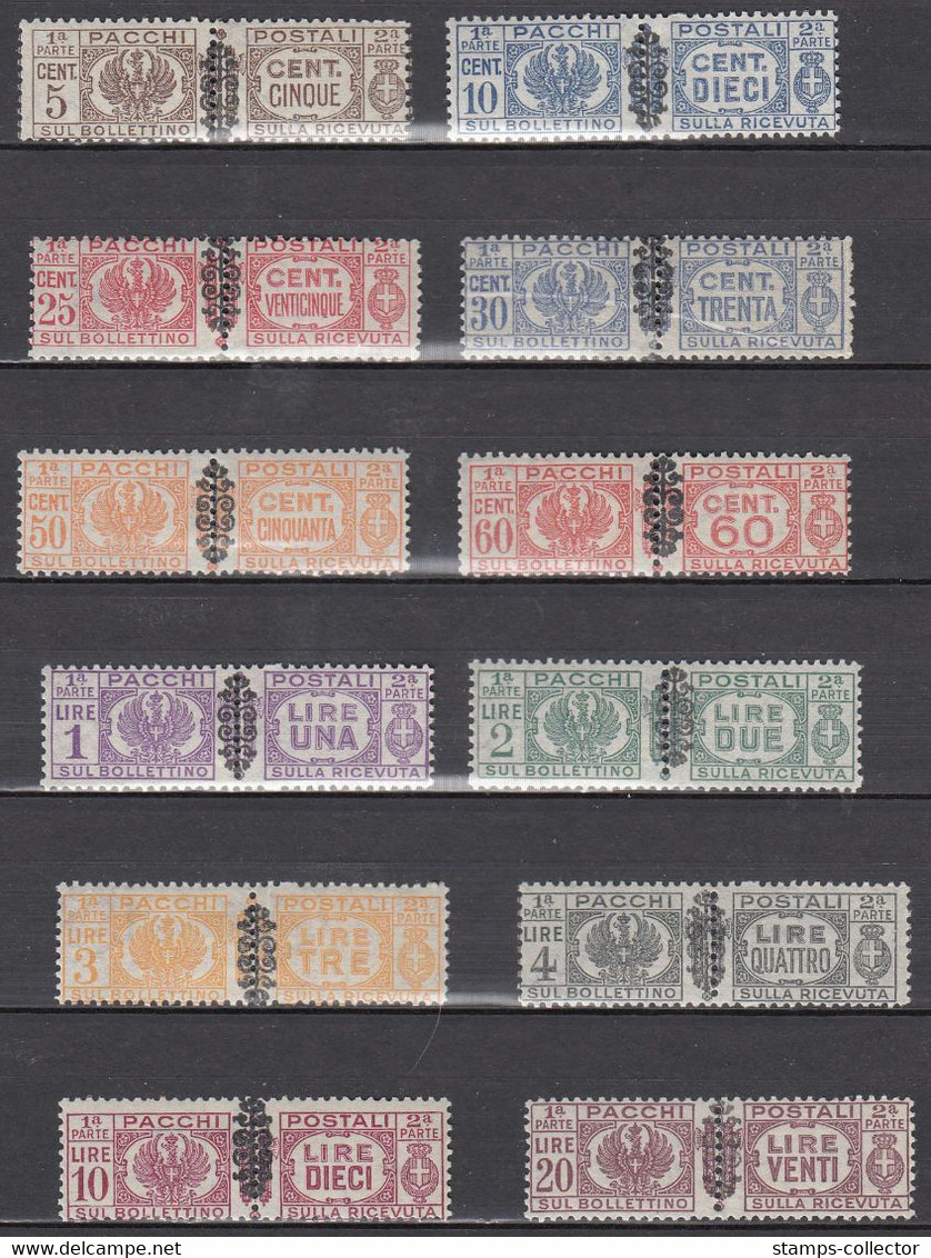 REGNO 1945 Pacchi Fascio Repubblica Sociale R.S.I. LUSSO MN* RSI Stamps Aquila Sabauda Fascio - Postal Parcels Place - Postpaketten