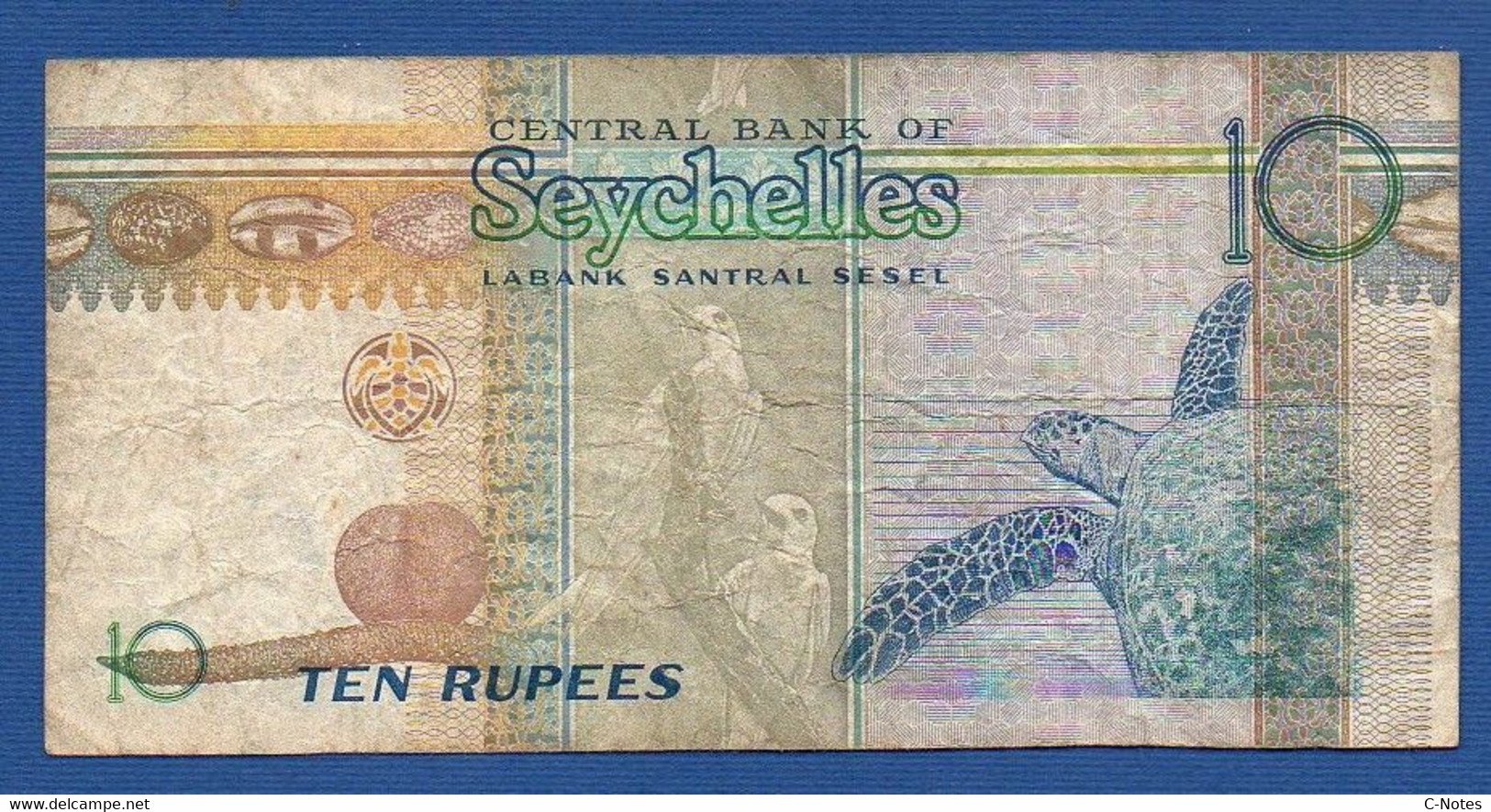 SEYCHELLES - P.36a – 10 RUPEES ND (1998) Circulated Serie AC848047 - Seychellen