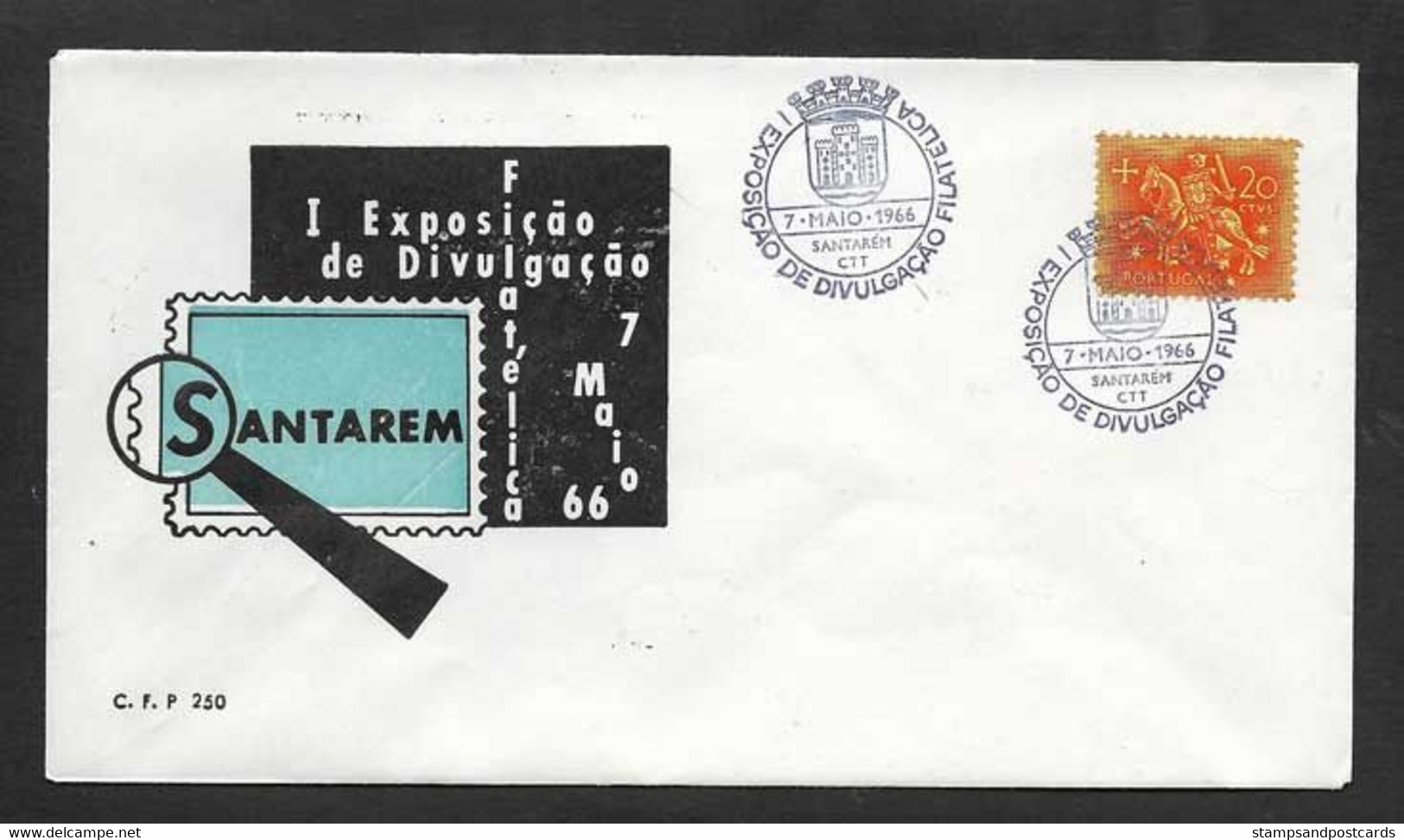 Portugal Cachet Commémoratif  Expo Philatelique Santarém 1966 Event Postmark Stamp Expo - Flammes & Oblitérations
