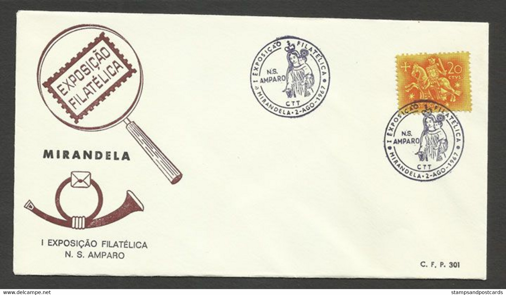 Portugal Cachet Commémoratif Fêtes Notre Dame Du Amparo 1967 Mirandela Event Postmark - Flammes & Oblitérations