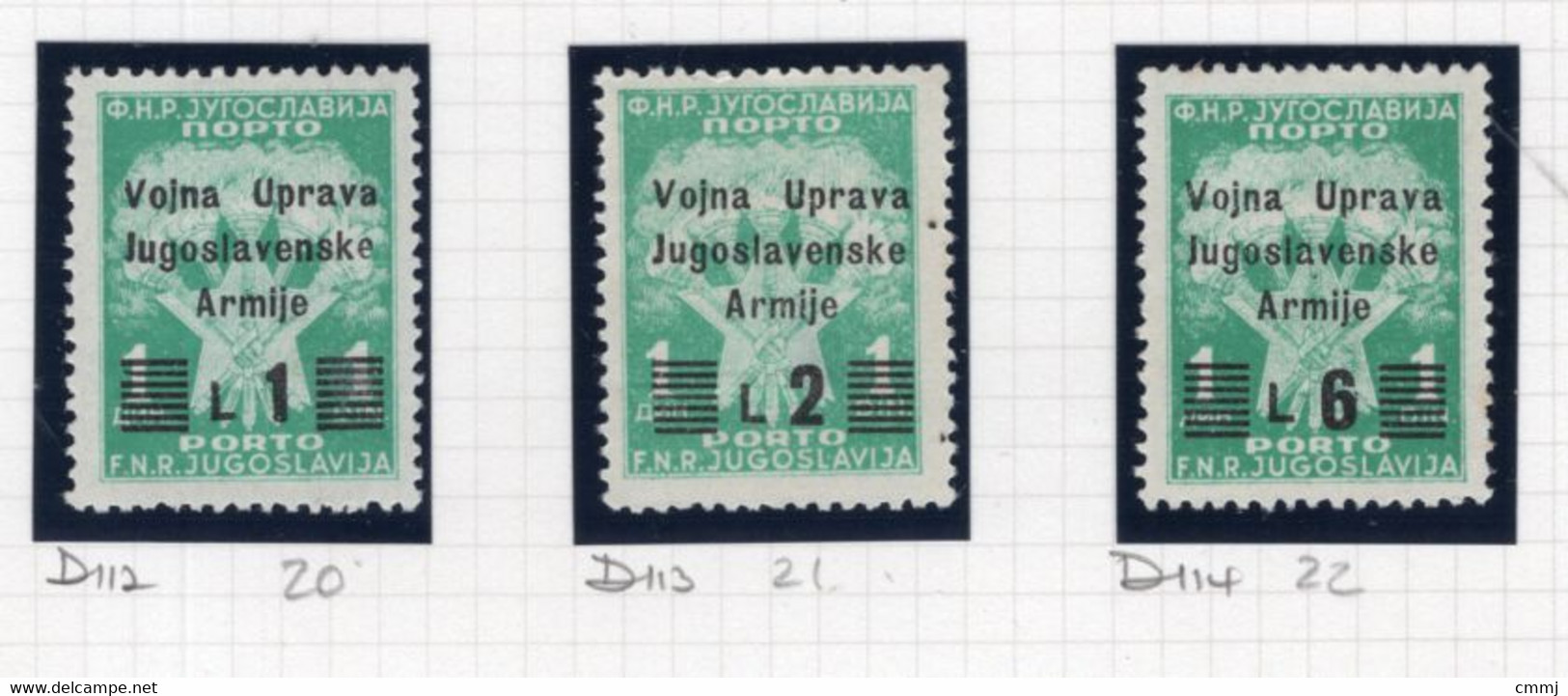 1947 - AMMINISTRAZIONE  MILITARE JUGOSLAVA - Unif: 20+22 -  NH -  (W028.....) - Yugoslavian Occ.: Trieste