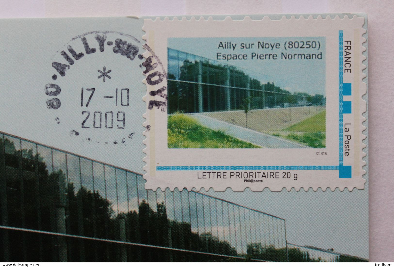 AILLY/NOYE CAD DU 17/10/2009 SUR IDT TIMBRE PERSONNALISE  ESPACE PIERRE NORMAND AILLY/NOYE LETTRE PRIO 20GR.. - Brieven En Documenten