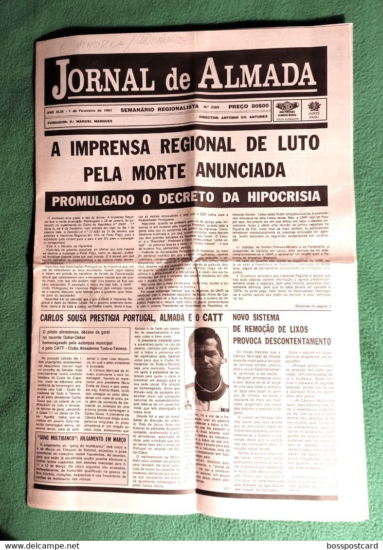 Almada - Jornal De Almada Nº 2385 De 7 De Fevereiro De 1997 - Imprensa - Portugal - Testi Generali