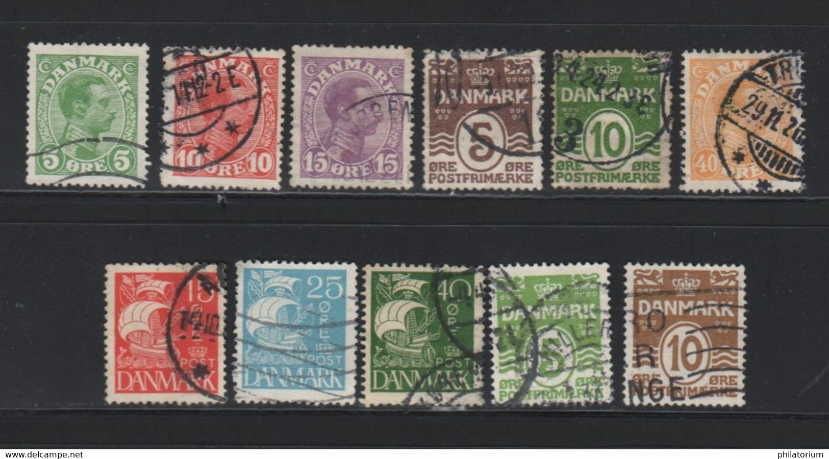 DANMARK, Danemark, 11 Timbres Différents Oblitérés, - Collezioni