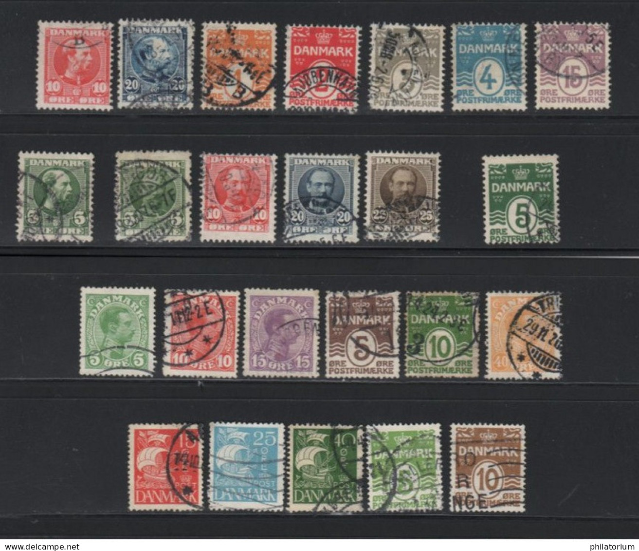 DANMARK, Danemark, 24 Timbres Différents Oblitérés, - Collections