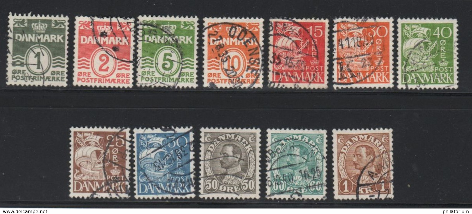 DANMARK, Danemark, 12 Timbres Différents Oblitérés, - Sammlungen