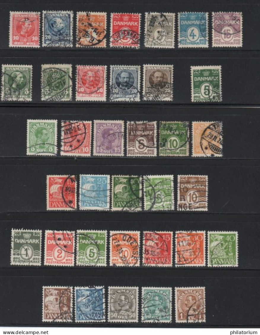 DANMARK, Danemark, 36 Timbres Différents Oblitérés, - Verzamelingen