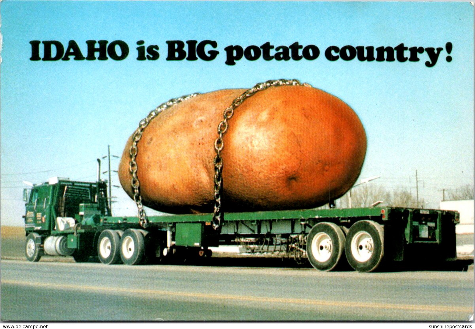 Idaho Is Big Potato Country Exageration Large Potato On Truck - Otros & Sin Clasificación