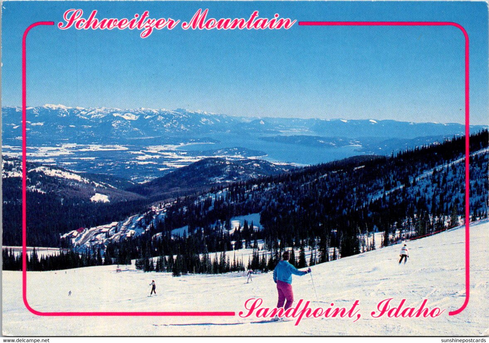 Idaho Sandpopint Schweizer Mountain Showing Skiers - Sonstige & Ohne Zuordnung