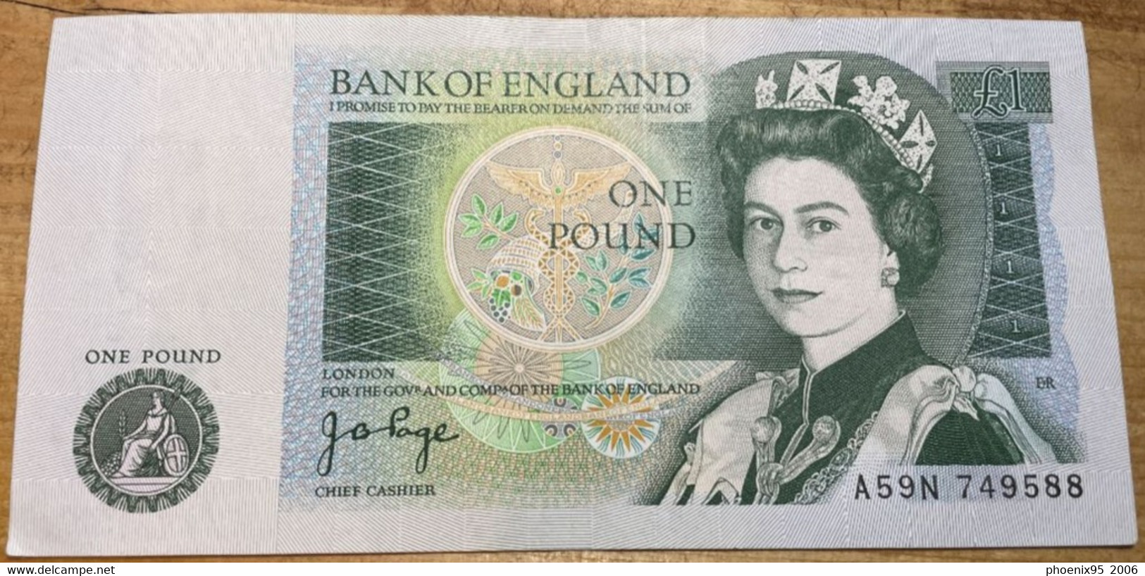 Bank Of England £1 Note (A59N Series, JB Page) - Excellent Condition - 1 Pound