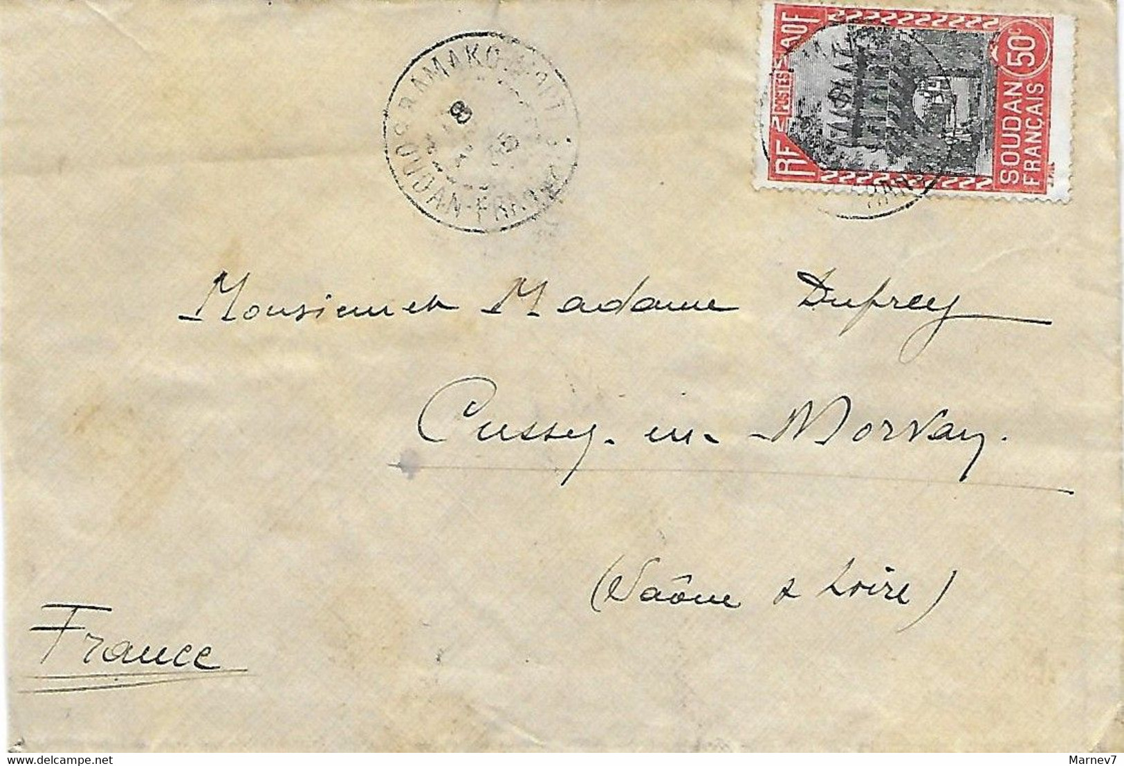 SOUDAN FRANCAIS - Yvert 72 Sur Lettre - Cad BAMAKO R.P. 1935 - - Storia Postale