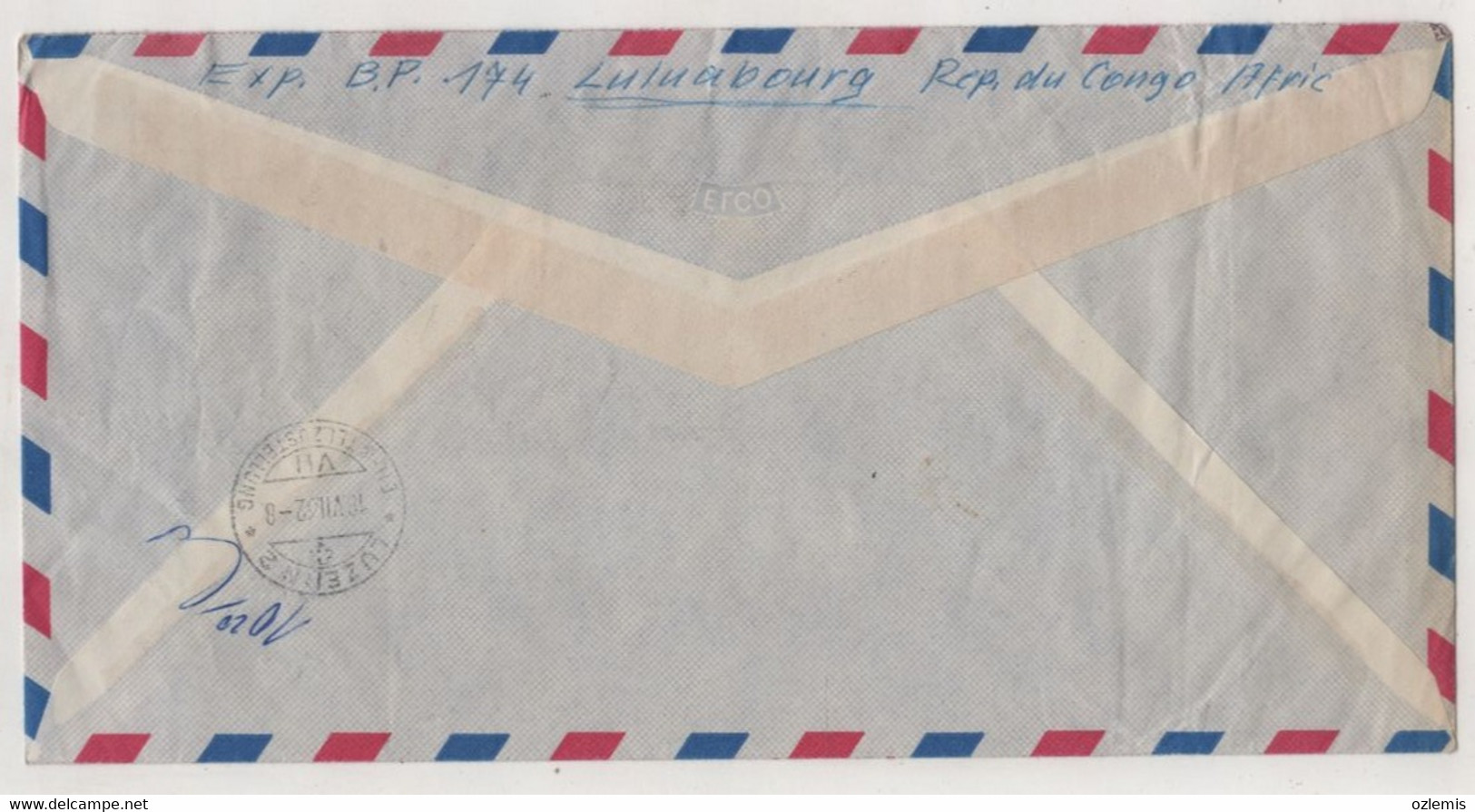 CONGO BELGE ,BELGISCH CONGO  ,LULUABURG TO LUCERNE (SUISSE) COVER - Briefe U. Dokumente