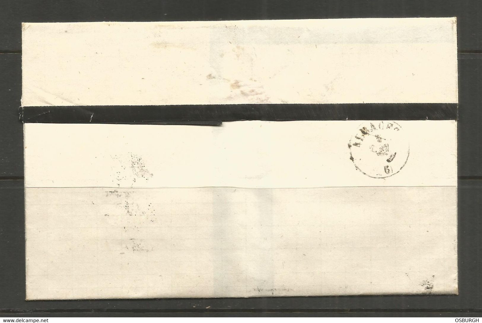 SPAIN. 1872. FOLDED MOURNING ENVELOPE. MADRID TO ALBACETE. R DE CESPEDES SOBRINOS. - Briefe U. Dokumente