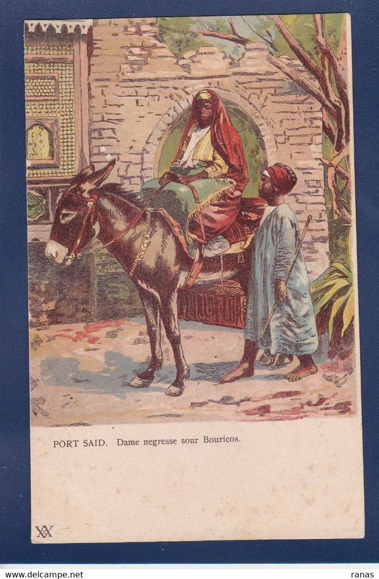 CPA Egypte Port Saïd Illustrateur Ane Donkey Non Circulé - Other & Unclassified