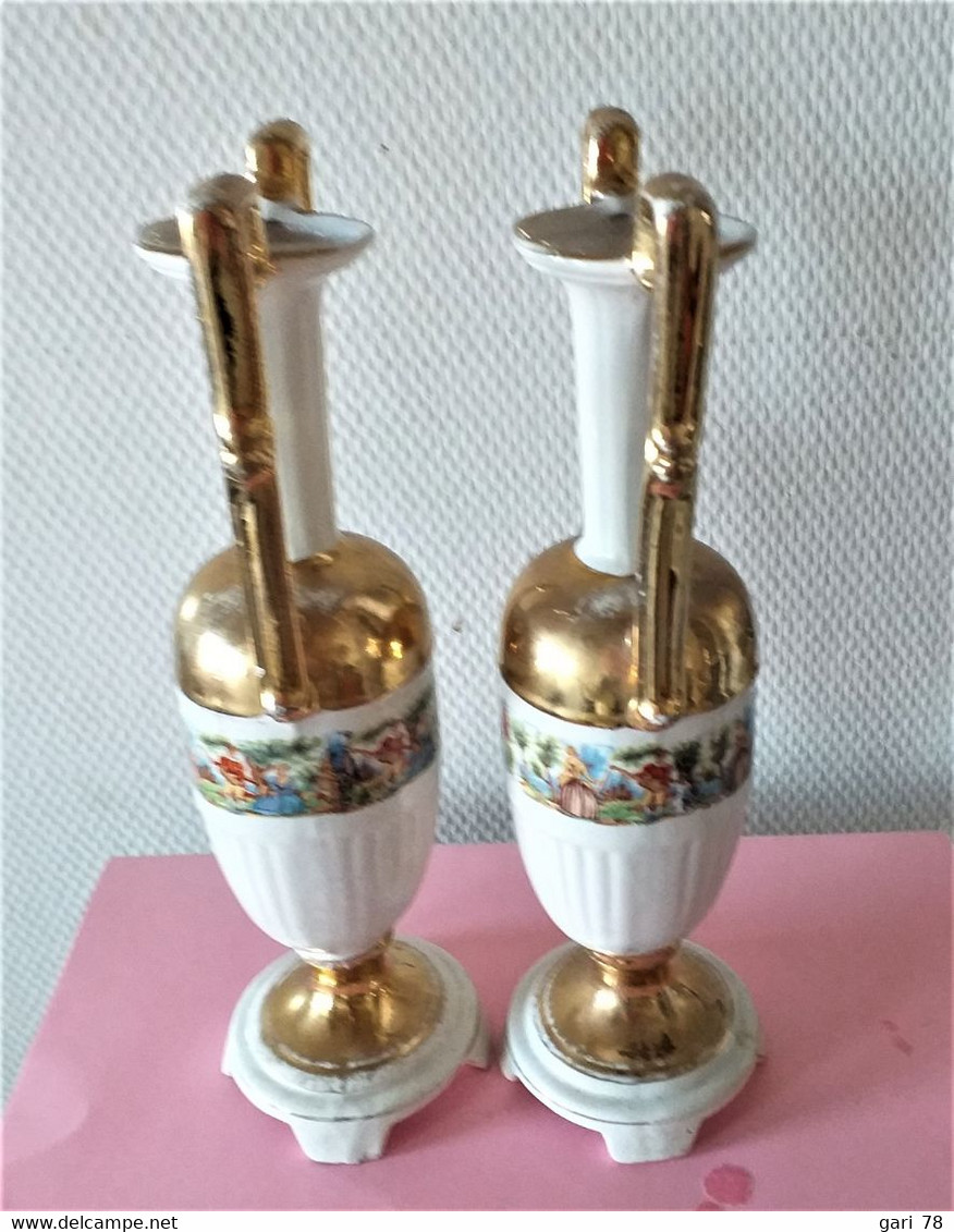 Paire De Vases Vintage , Céramique Italienne, Estampillés C.A.L. Marque Déposée - Non Classés