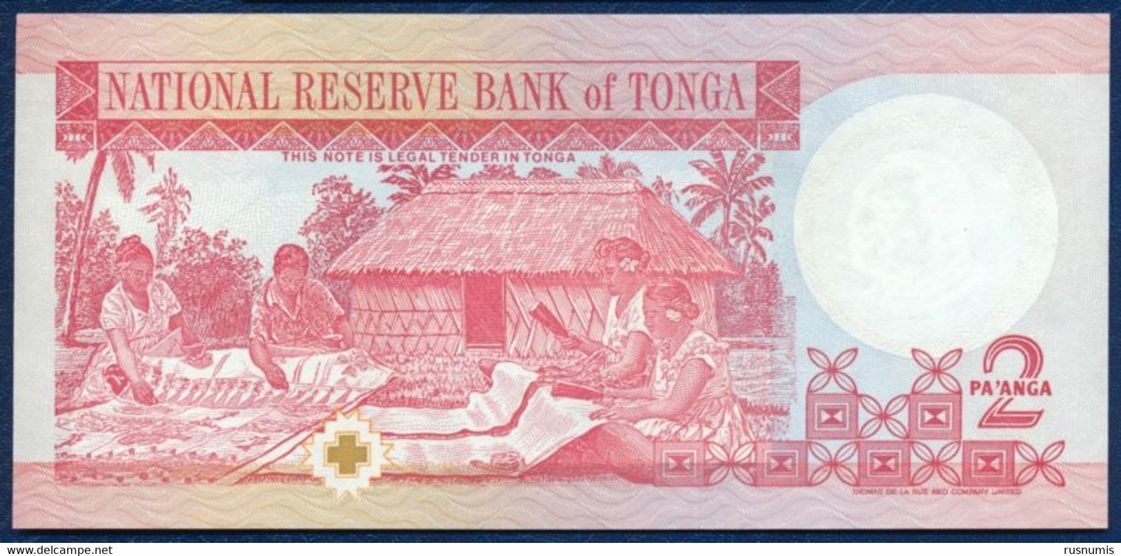 TONGA 2 PA'ANGA PAANGA P-32a SIGN: Baron Vaea Von Houma & J. C. Cocker 1995 UNC - Tonga