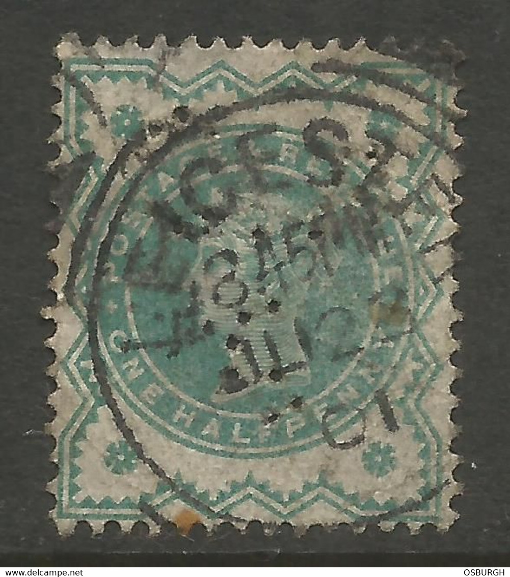 GREAT BRITAIN. QV. ½d PERFIN. UNCLEAR. USED LEICESTER POSTMARK. - Ungebraucht