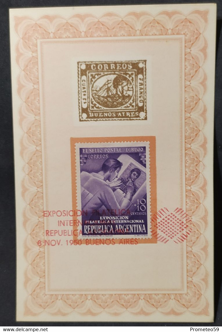 Día De Emisión - Lote X 7 - Expo Filatélica Internacional – 11/11/1950 - Argentina - Postzegelboekjes