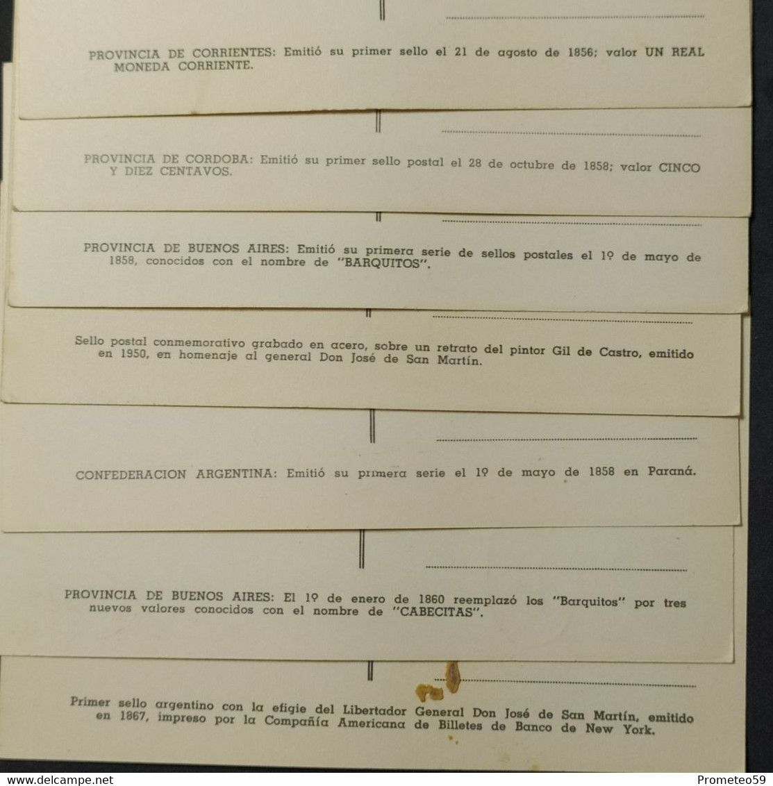 Día de Emisión - Lote x 7 - Expo Filatélica Internacional – 11/11/1950 - Argentina