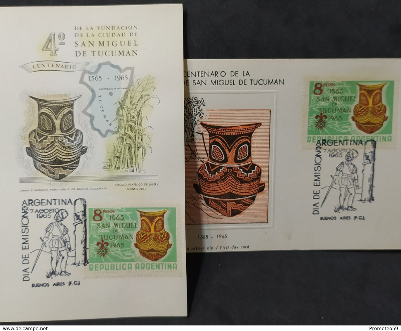 Día De Emisión – IV Centenario De La Fundación De La Ciudad San Miguel De Tucuman X 2 – 7/8/1965 - Argentina - Booklets