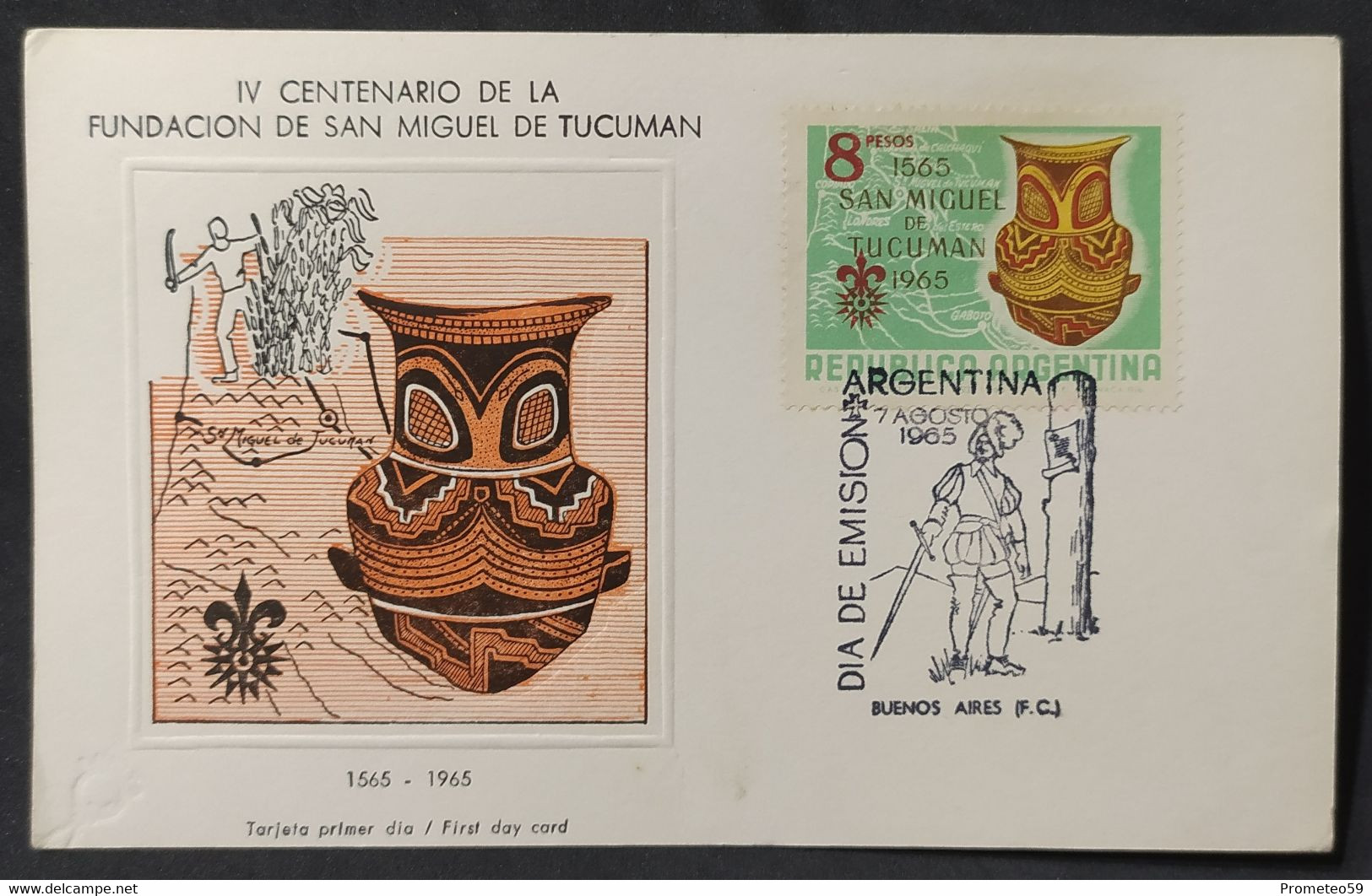 Día De Emisión – IV Centenario De La Fundación De La Ciudad San Miguel De Tucuman X 2 – 7/8/1965 - Argentina - Markenheftchen