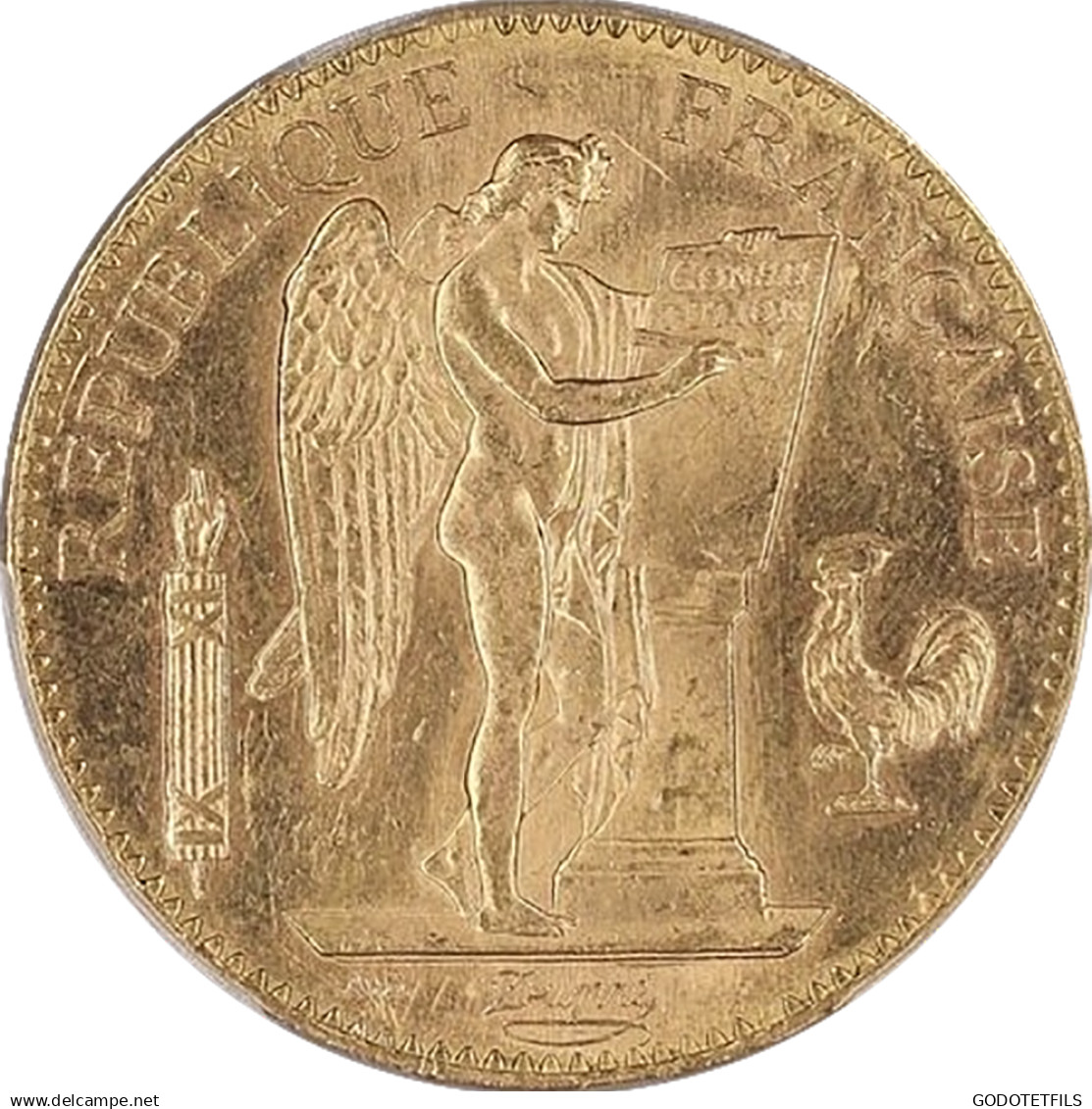 Monnaie Gradée PCGS MS63 - IIIe République - 100 Francs Génie 1906 Paris - 100 Francs (oro)