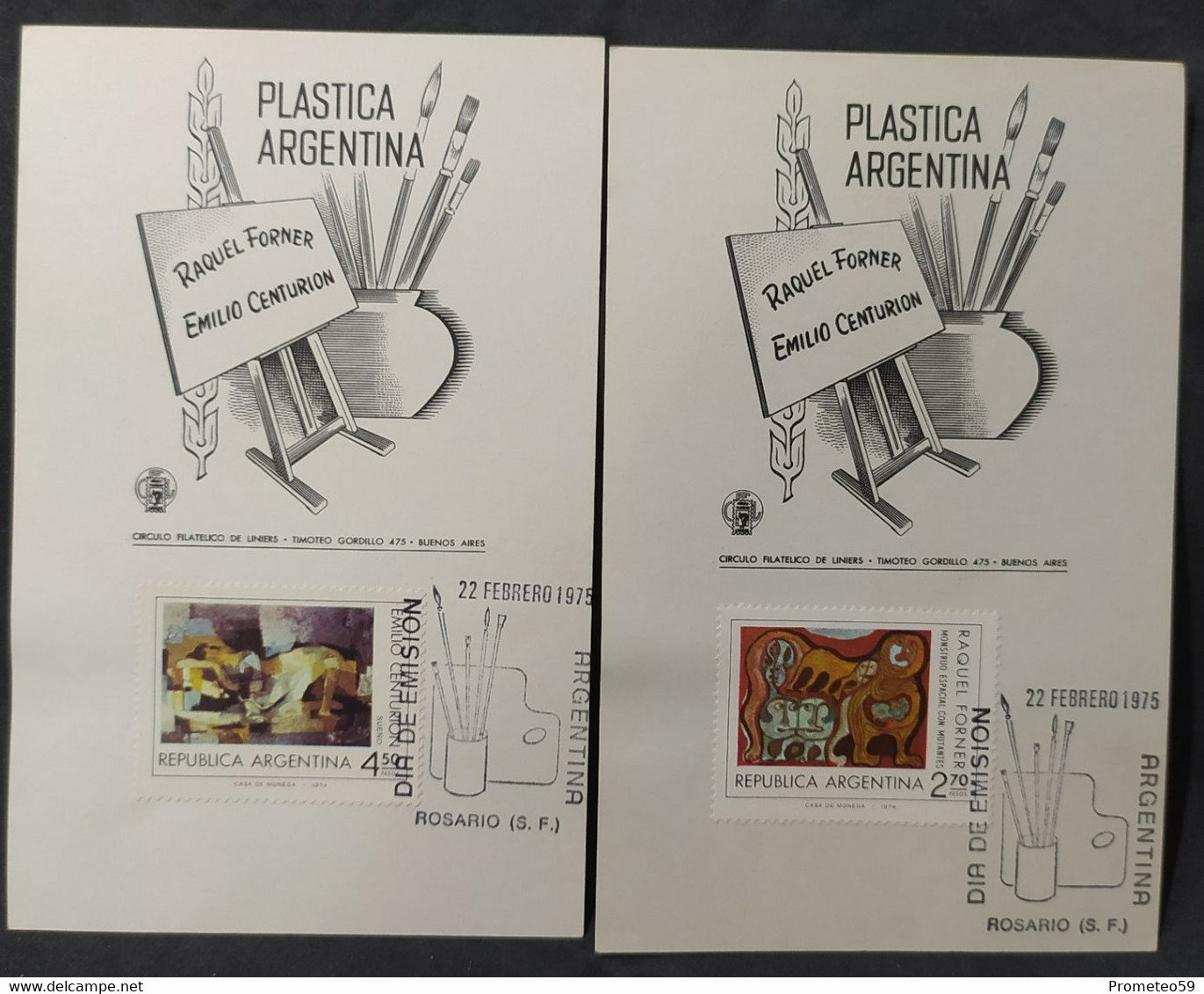 Día De Emisión - Plástica Argentina X 2 - 22/2/1975 - Libretti