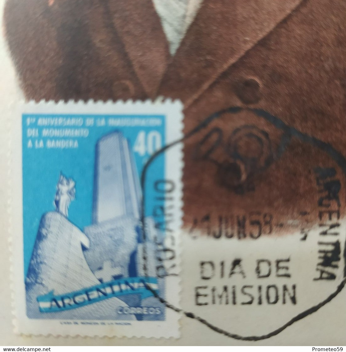 Día De Emisión – 1er Aniversario Inauguración Monumento A La Bandera – Rosario – Argentina – 21/6/1958 - Carnets