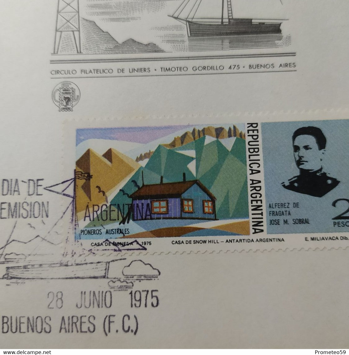 Día De Emisión - Pioneros Australes X 2 – 28/6/1975 - Argentina - Carnets