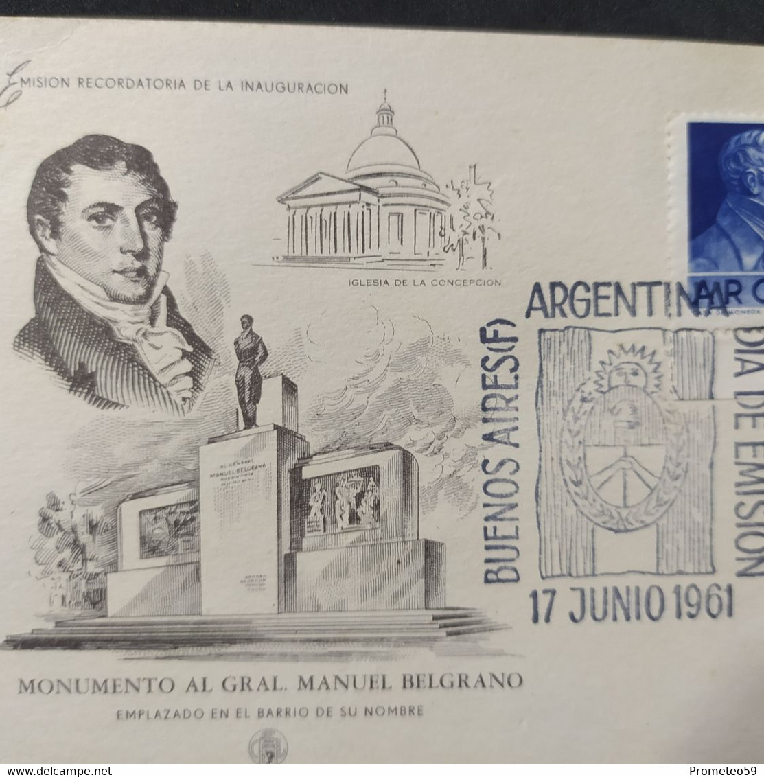 Día De Emisión – Emisión Recordatoria Inauguración Monumento Al Gral. Manuel Belgrano – 17/6/1961 Buenos Aires Argentina - Booklets