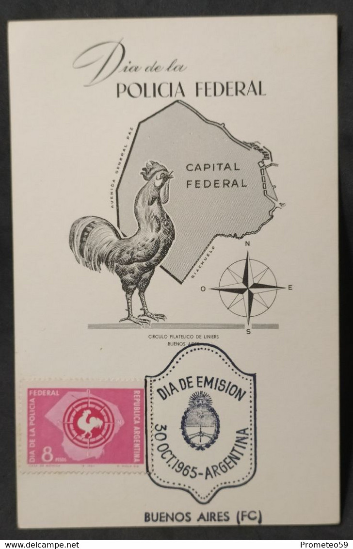 Día De Emisión - Día De La Policía Federal – 30/10/1965 - Argentina - Carnets