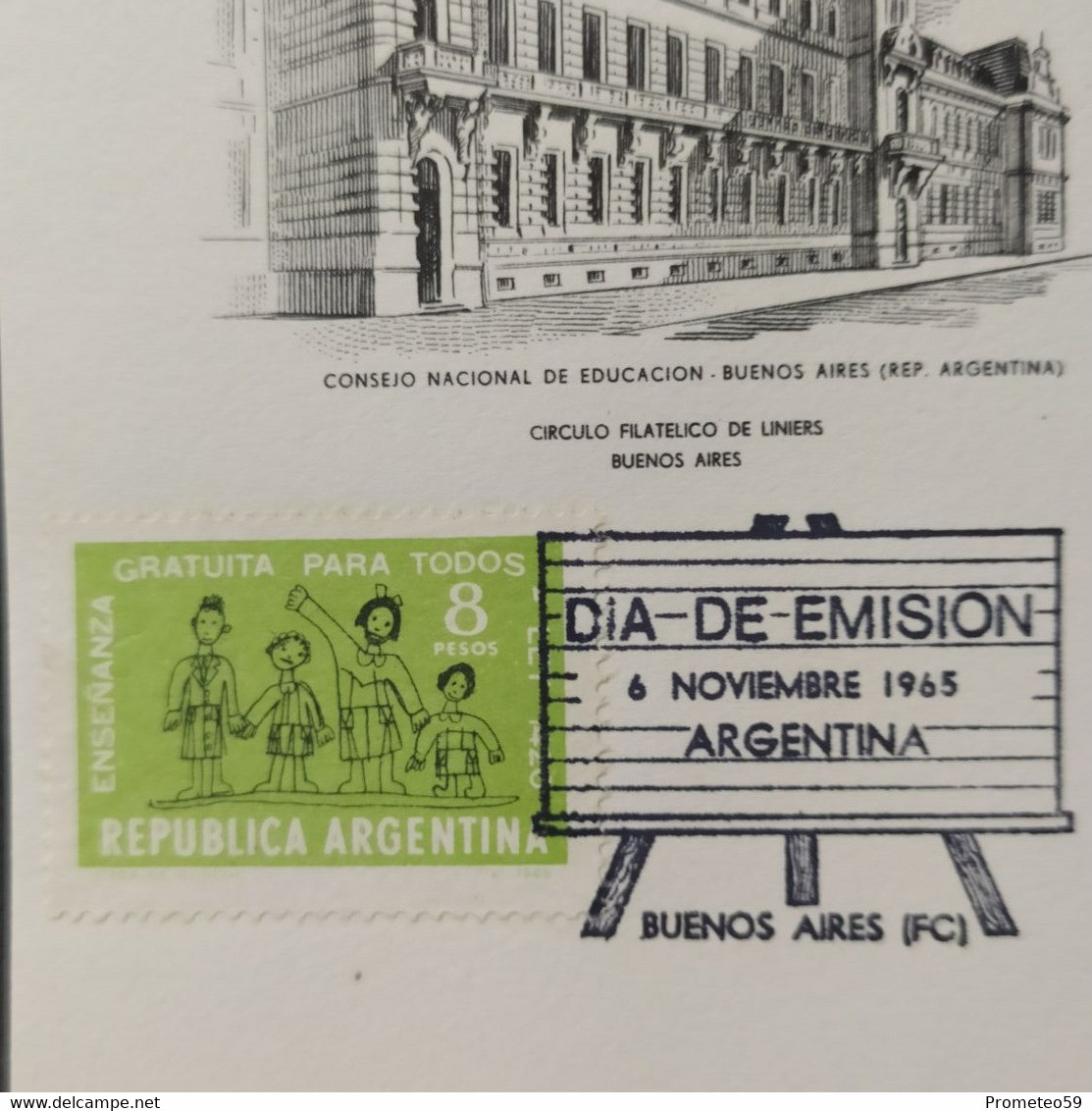 Día De Emisión - Enseñanza Gratuita Para Todos – 6/11/1965 - Argentina - Carnets