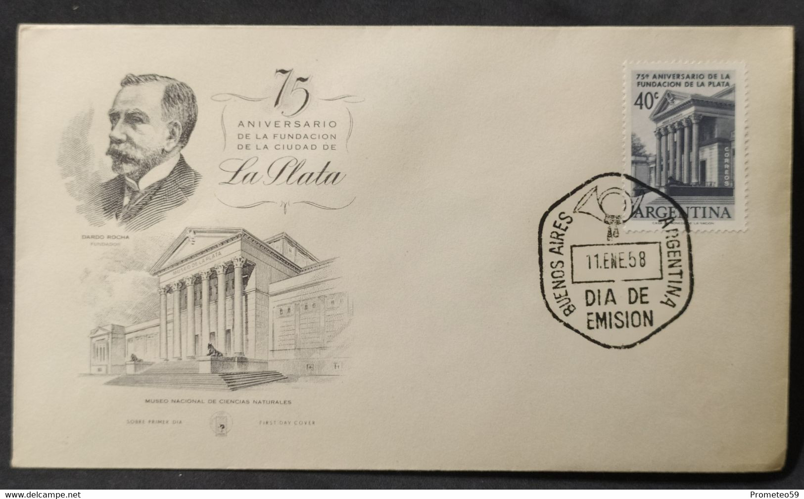 Sobre Día De Emisión - 75 Aniversario Fundación De La Ciudad De La Plata – 11/1/1958 - Argentina - Booklets