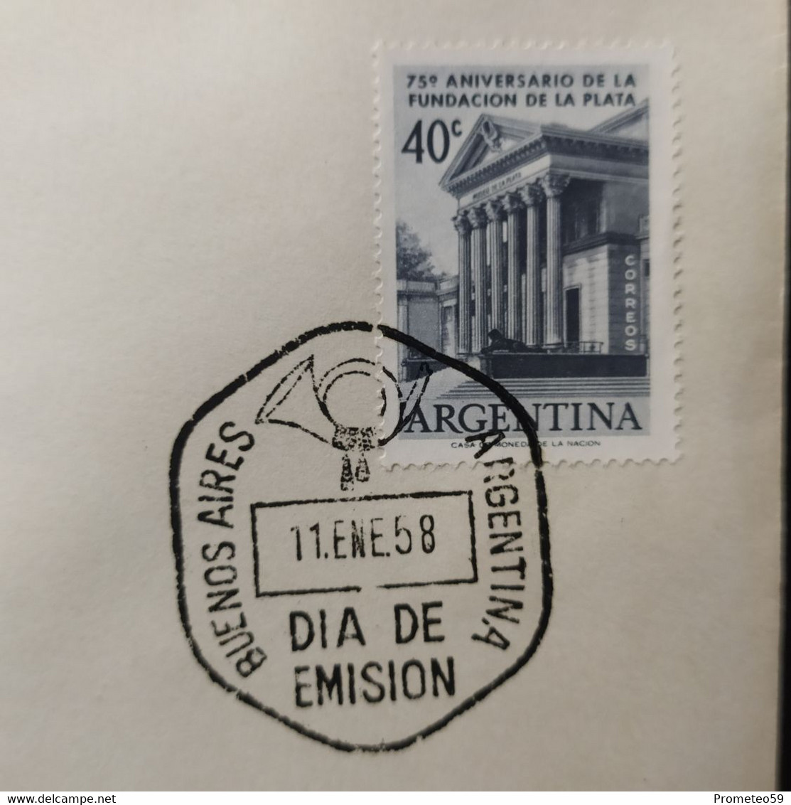 Sobre Día De Emisión - 75 Aniversario Fundación De La Ciudad De La Plata – 11/1/1958 - Argentina - Cuadernillos