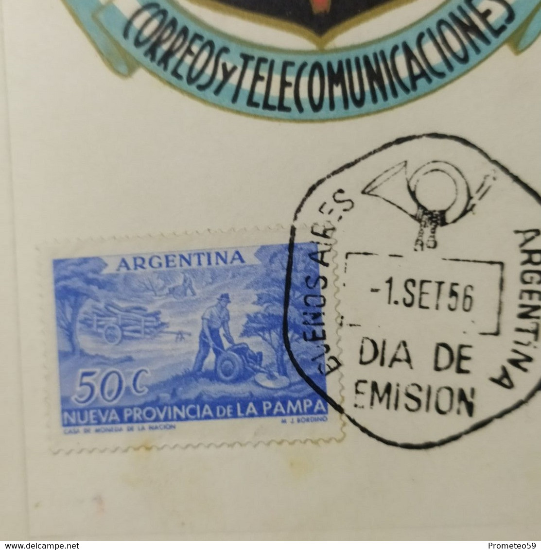 Día De Emisión - Nueva Provincia De La Pampa – 1/9/1956 – Argentina - Libretti