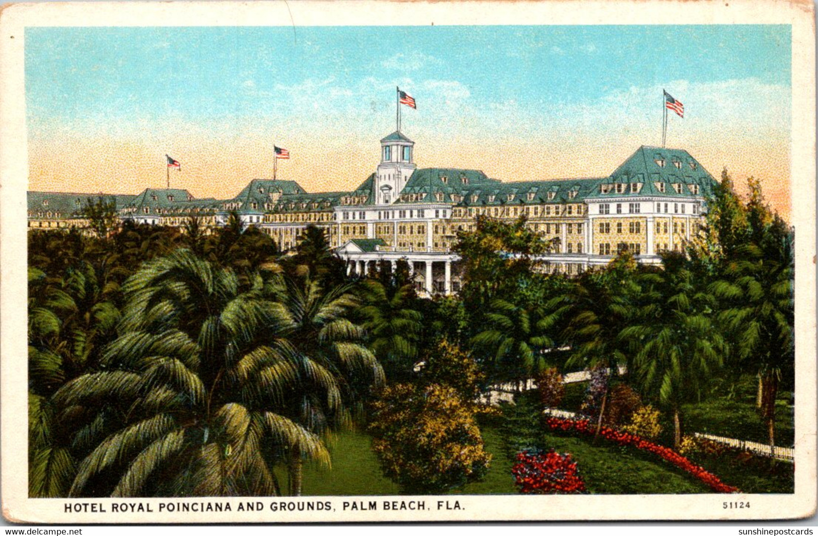 Florida Palm Beach Hotel Royal Poinciana And Grounds Curteich - Palm Beach