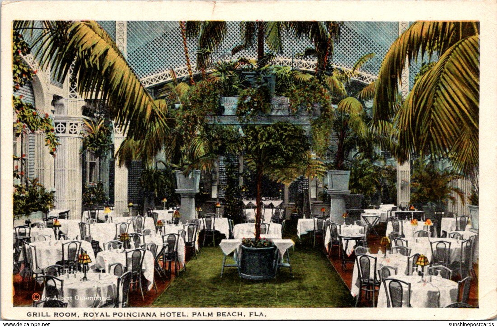 Florida Palm Beach Hotel Royal Poinciana Grill Room 1924 Curteich - Palm Beach