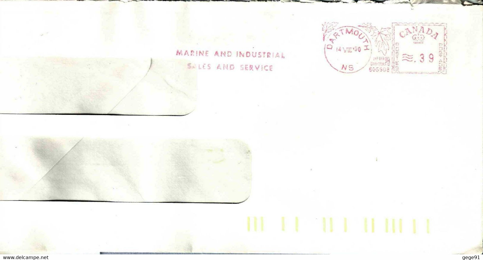 Ema Pitney Bowes - Lettre De Dartmouth - Storia Postale