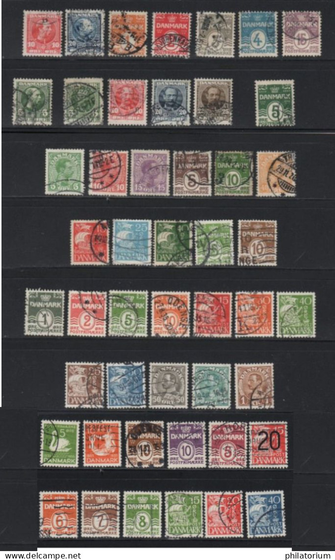 DANMARK, Danemark, 48 Timbres Différents Oblitérés, - Collezioni