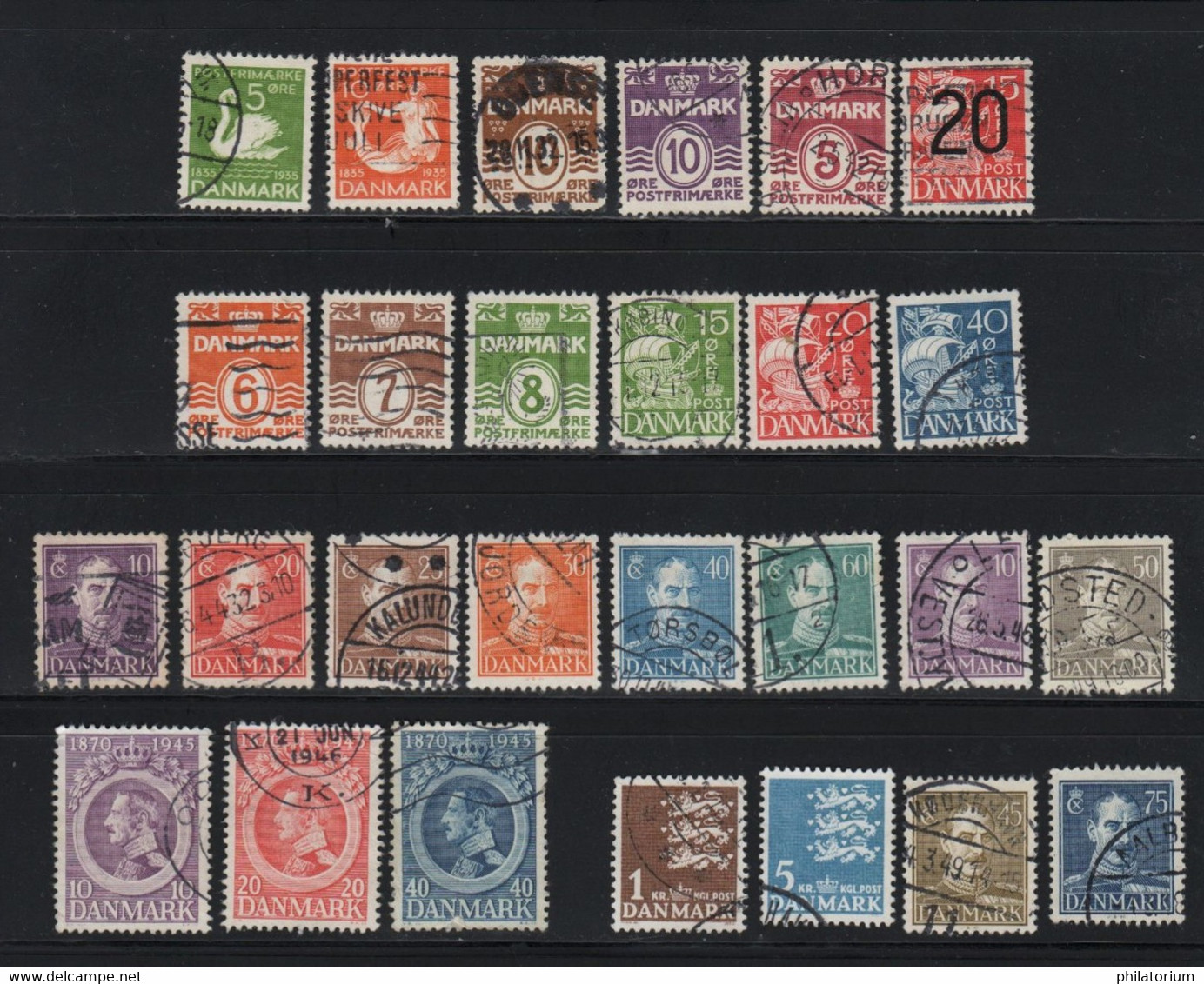 DANMARK, Danemark, 27 Timbres Différents Oblitérés, - Collections