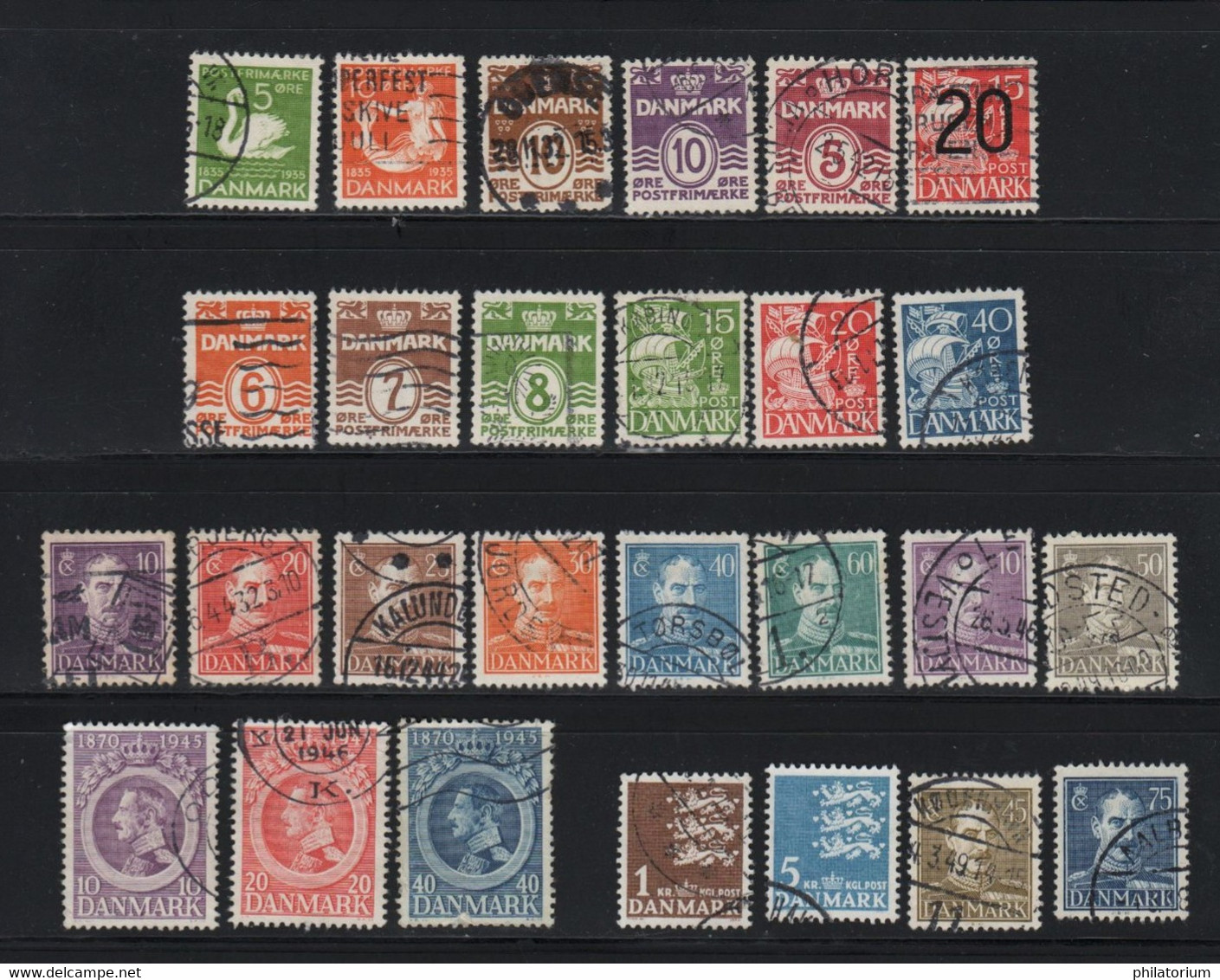 DANMARK, Danemark, 63 Timbres Différents Oblitérés, - Collections