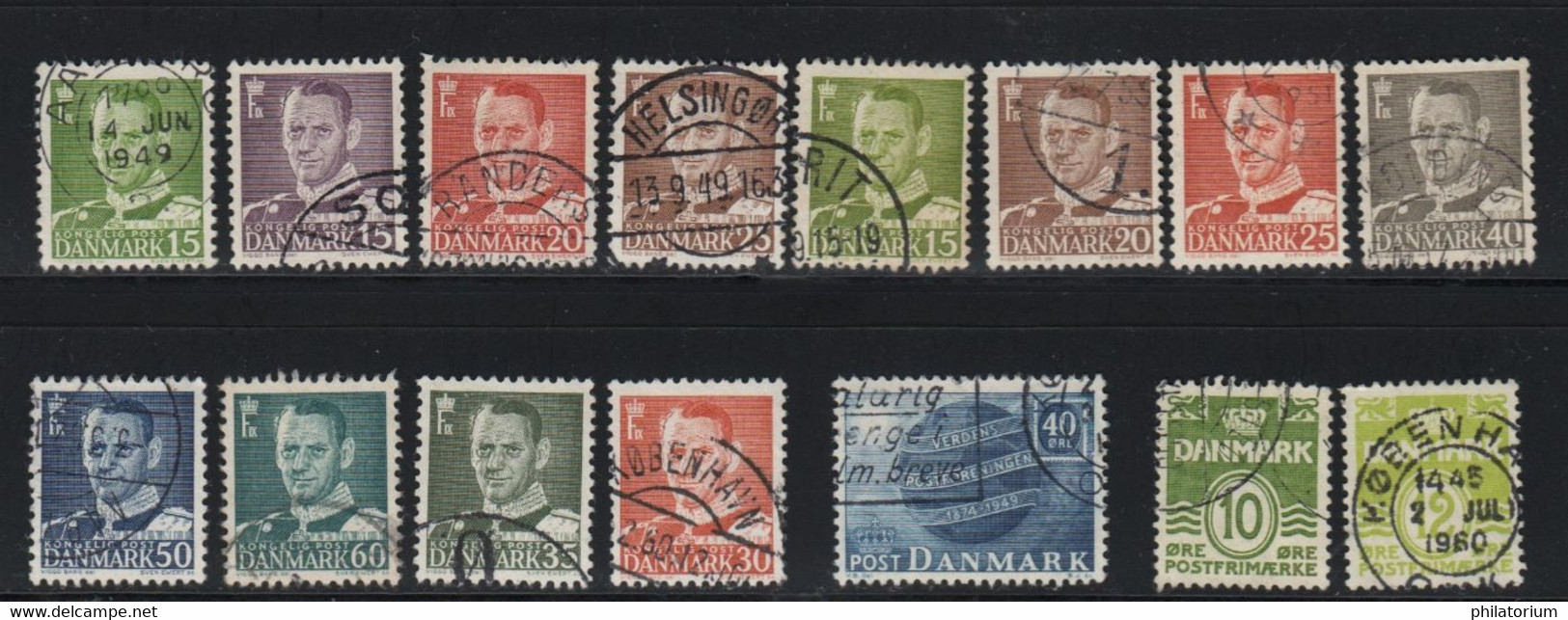 DANMARK, Danemark, 15 Timbres Différents Oblitérés, - Lotes & Colecciones