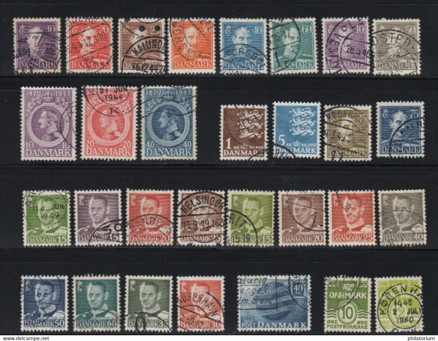 DANMARK, Danemark, 30 Timbres Différents Oblitérés, - Collezioni