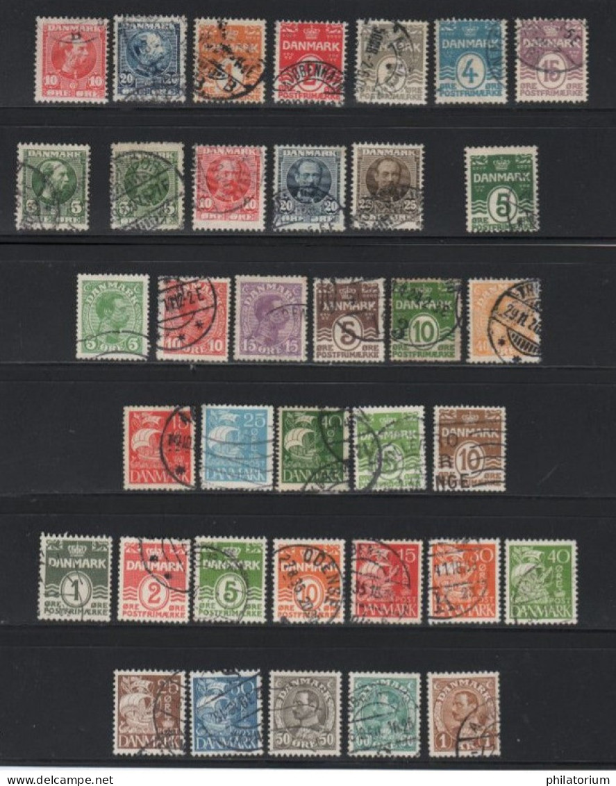 DANMARK, Danemark, 78 Timbres Différents Oblitérés, - Collections